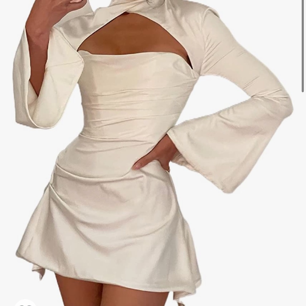 Women Sexy Mini Dress Shoulder Sleeveless Cut Out Bodycon Dress Night Party